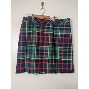 Talbots Green Plaid Wool Blend Size 16 Skirt Lined Preppy Holiday Christmas